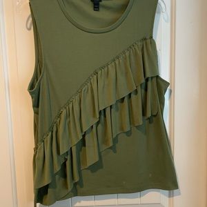 J Crew Sleeveless Ruffled Top